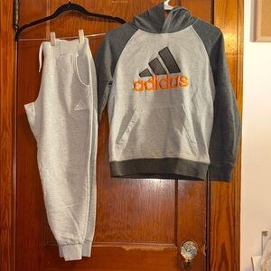 Adidas Kids Gray and Dark‎ Gray Jogger Set